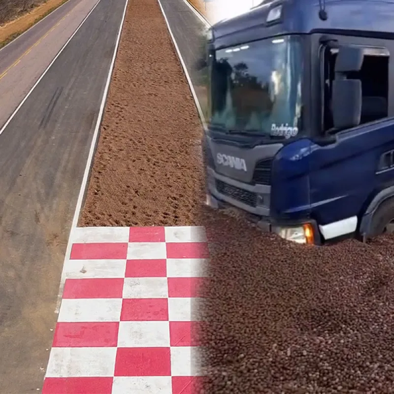 Freios falham na descida da Serra de Ituaçu: caminhoneiro evita acidente ao usar área de escape