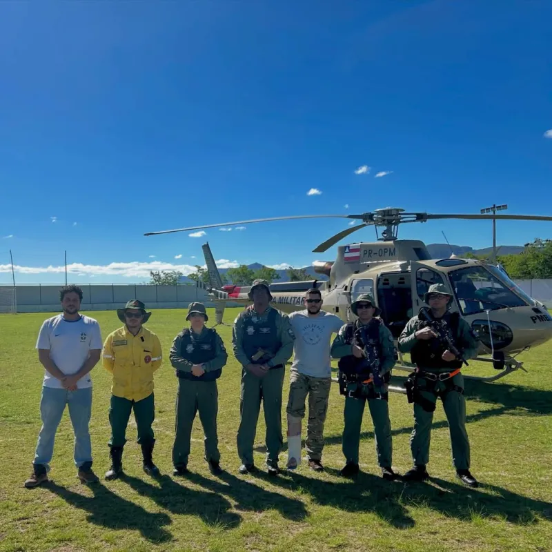 Com ajuda do Grupamento Aéreo da Polícia Militar, turista é resgatado após acidente na trilha da Fumacinha em Ibicoara