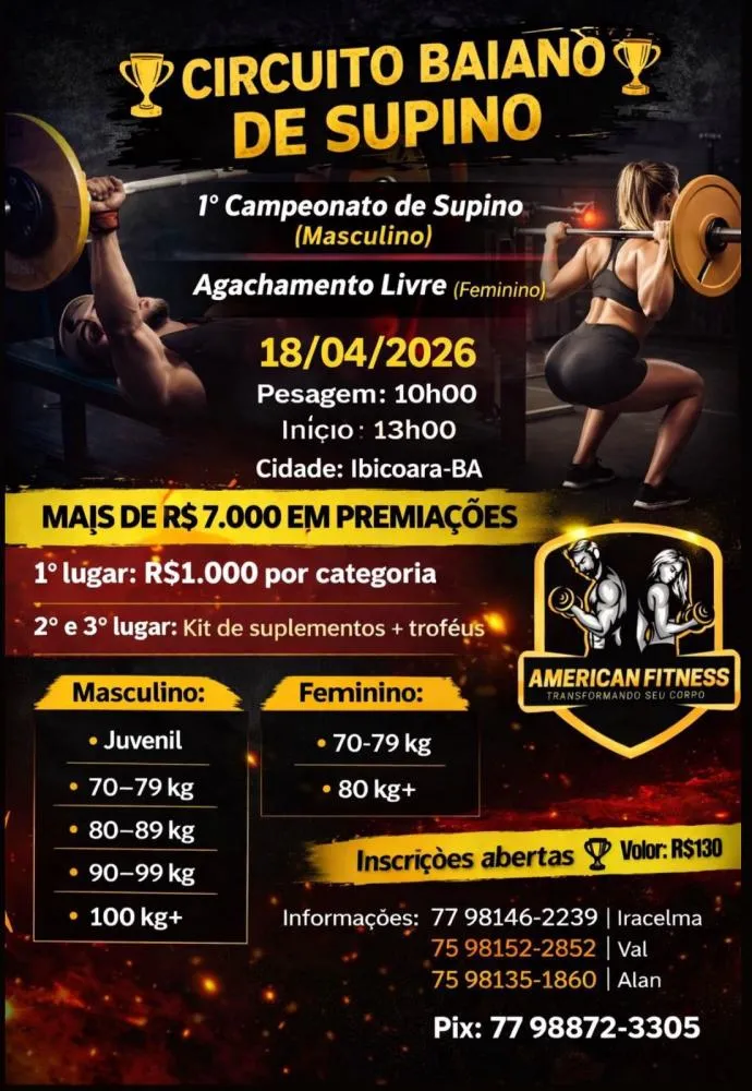 Chapada Diamantina: Ibicoara sediará 1º Circuito Baiano de Supino com mais de R$ 7 mil em premiações