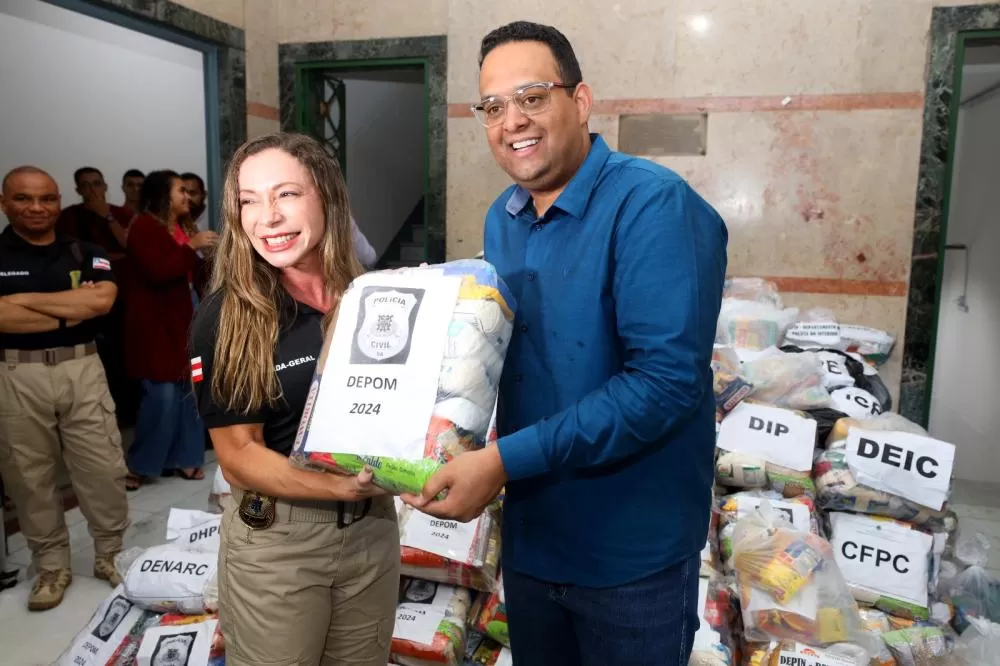 Bahia Sem Fome recebe doação de cinco toneladas de alimentos da Polícia Civil