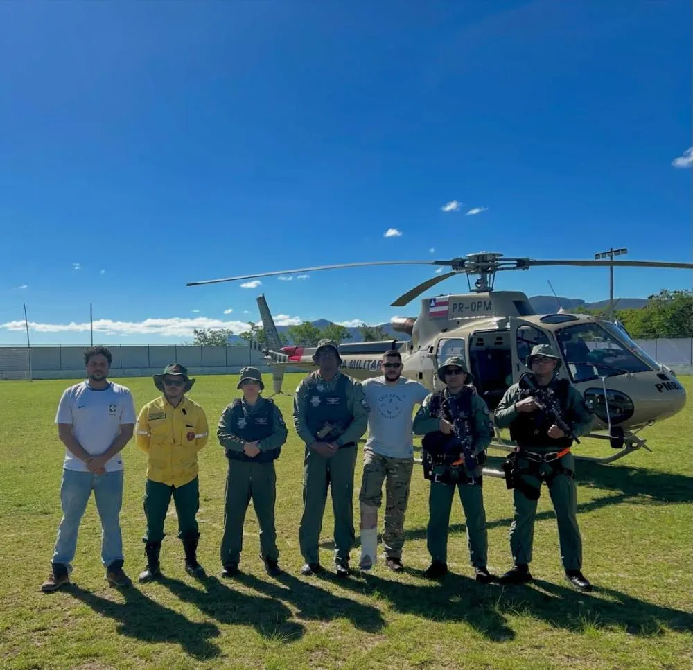 Com ajuda do Grupamento Aéreo da Polícia Militar, turista é resgatado após acidente na trilha da Fumacinha em Ibicoara