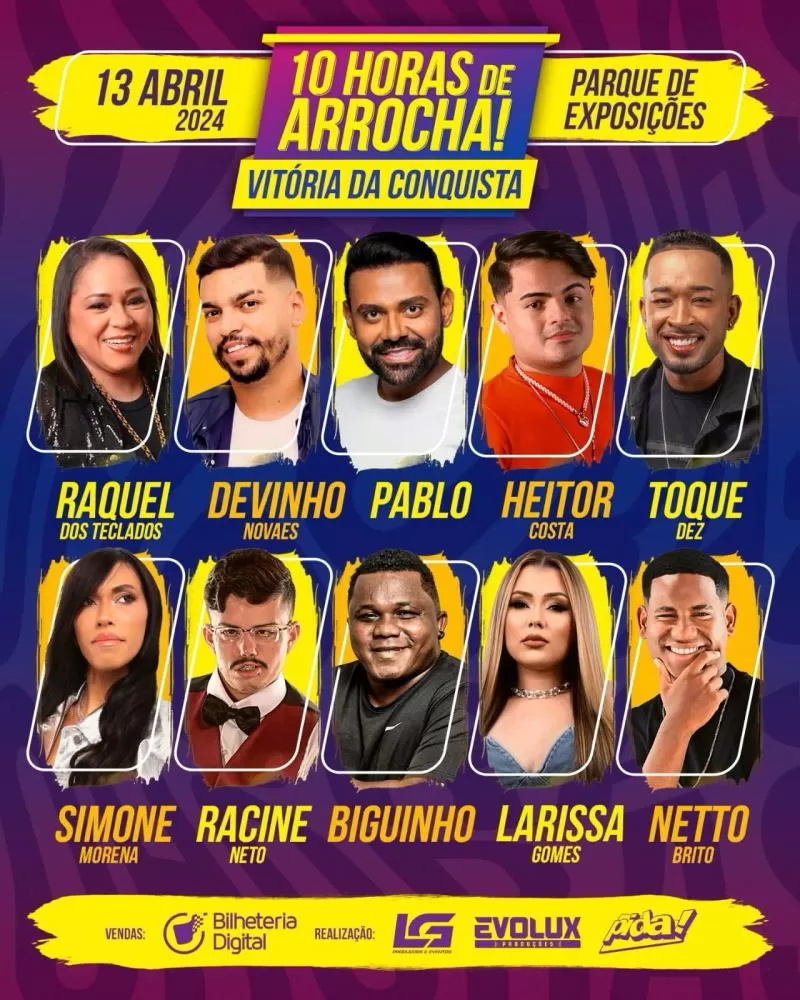 Evento '10 Horas de Arrocha' vai trazer grandes nomes do ritmo para Vitória da Conquista